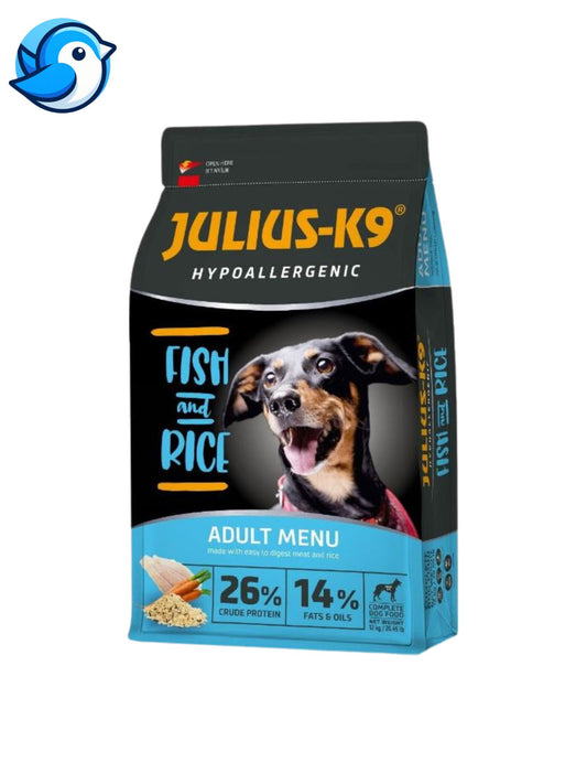 JULIUS-K9 12KG FELÖTT HAL RIZS HIGHPREMIUM HYPOALLERGENIC